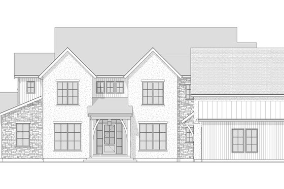 Exterior - Front Elevation 3 for Contemporary House Plan #1114-5 - 4 bed, 4.5 bath