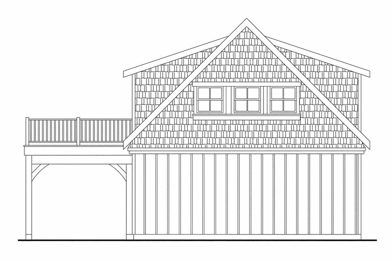 Architectural House Design - Exterior - Rear Elevation for Farmhouse House Plan #124-893, 1 bath