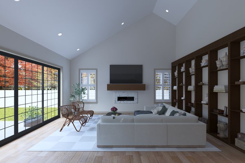 House Blueprint - Interior - Family Room for Farmhouse House Plan #1060-410 - 3 bed, 3.5 bath