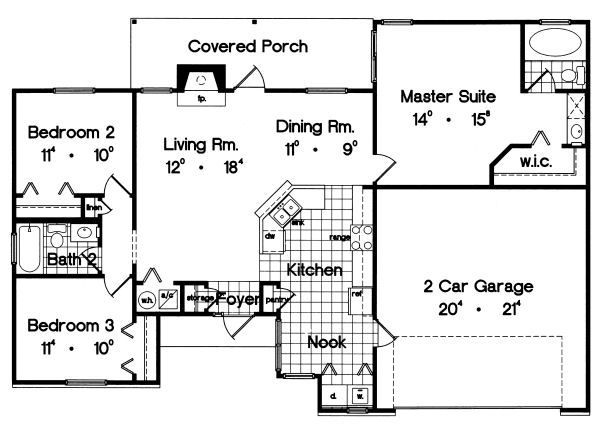 Ranch Floor Plan - Main Floor Plan #417-113