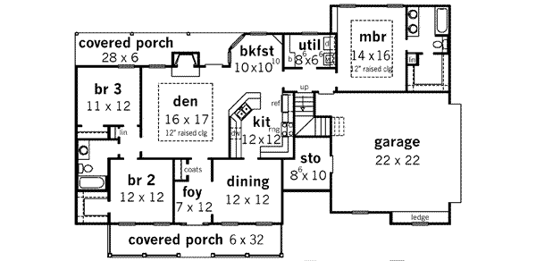 Farmhouse Floor Plan - Main Floor Plan #16-290