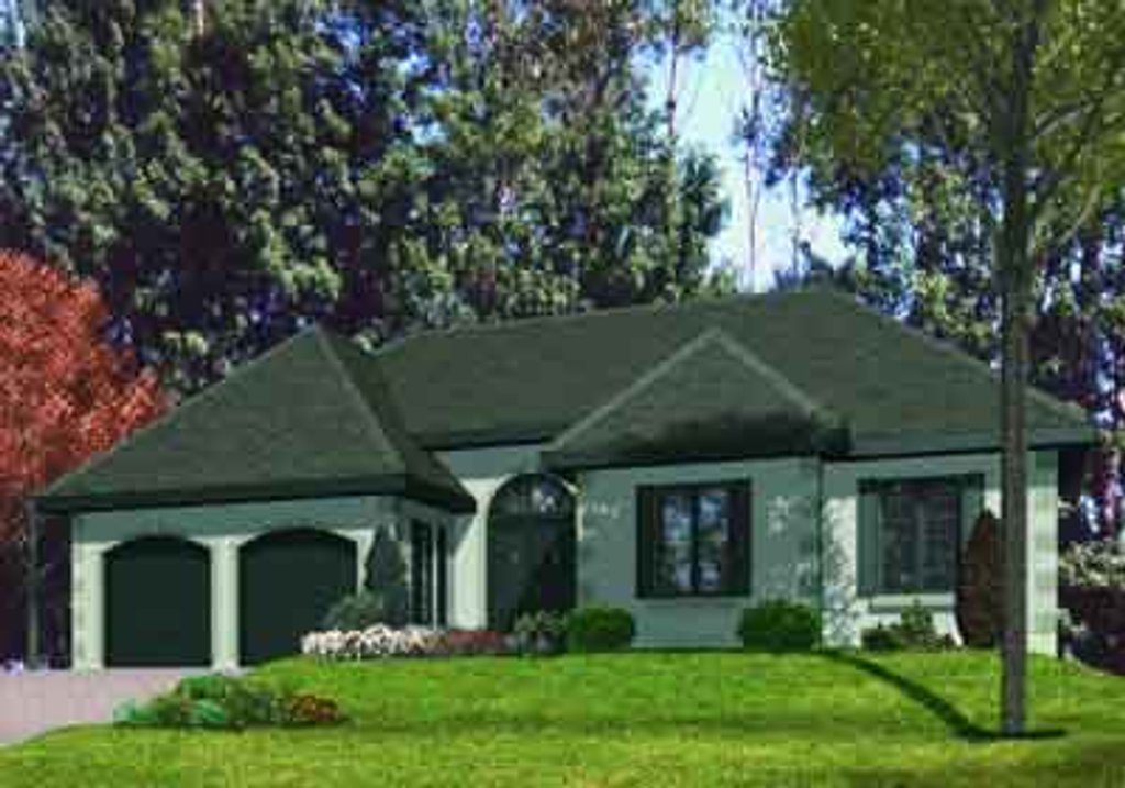 Exterior - Front Elevation 2 for European House Plan #138-157 - 3 bed, 1 bath