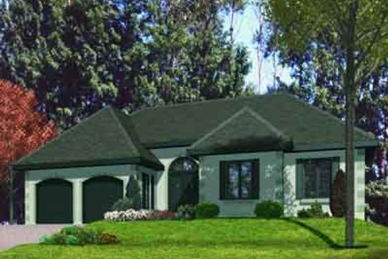 Exterior - Front Elevation for European House Plan #138-157 - 3 bed, 1 bath