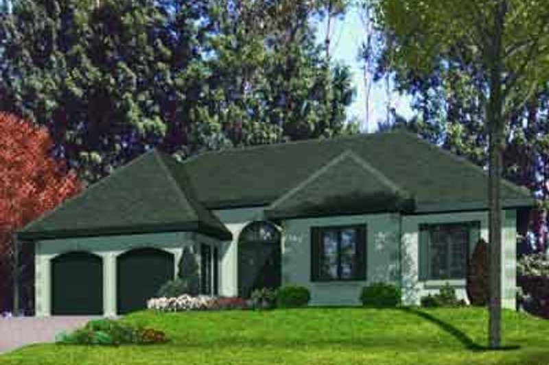 Exterior - Front Elevation 2 for European House Plan #138-157 - 3 bed, 1 bath