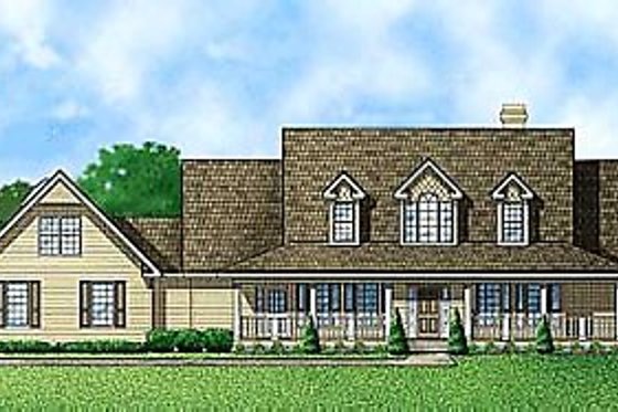 Exterior - Front Elevation for Farmhouse House Plan #67-137 - 3 bed, 4 bath