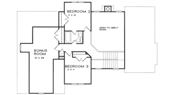 Traditional Floor Plan - Upper Floor Plan #129-106