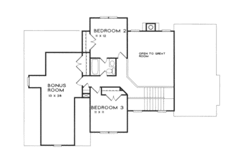 Architectural House Design - Floor Plan - Upper Floor for Traditional House Plan #129-106 - 4 bed, 3 bath