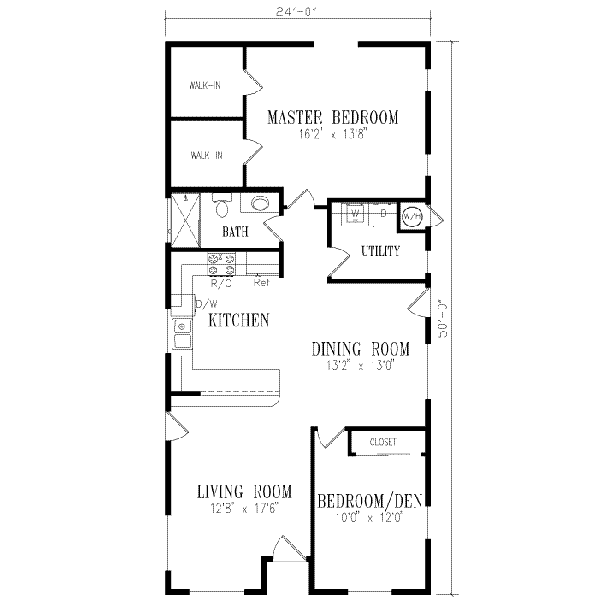 House Design - Ranch Floor Plan - Main Floor Plan #1-199