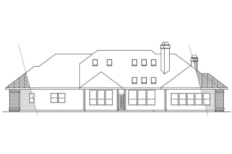 Home Plan - Exterior - Rear Elevation for Traditional House Plan #124-258 - 3 bed, 3.5 bath