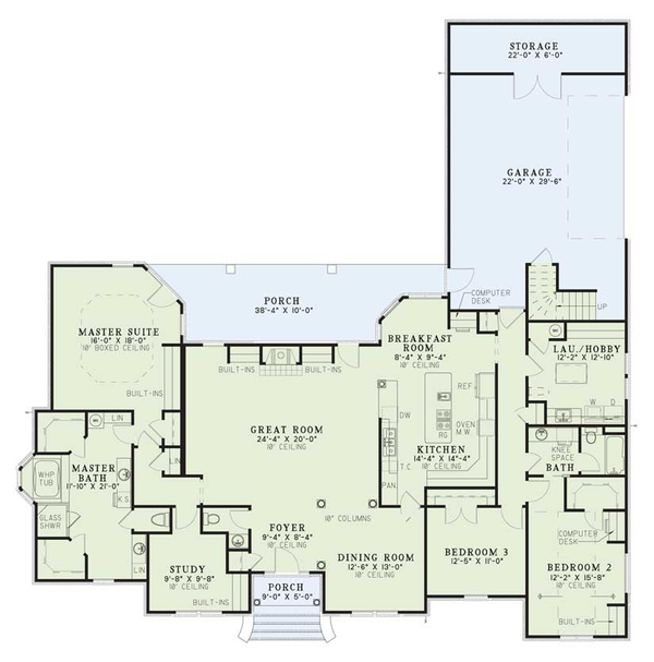 Dream House Plan - European Floor Plan - Main Floor Plan #17-3038