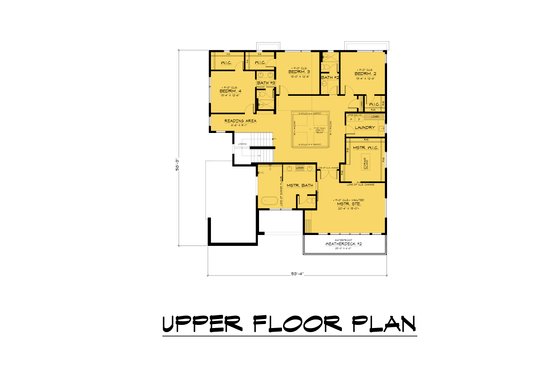 Floor Plan - Upper Floor for Contemporary House Plan #1066-200 - 5 bed, 5 bath