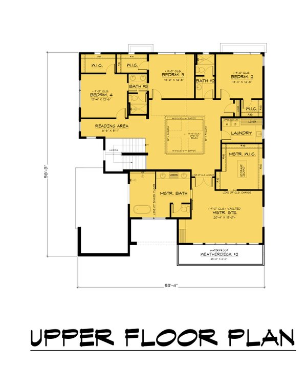 Home Plan - Contemporary Floor Plan - Upper Floor Plan #1066-200