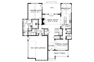 Floor Plan - Main Floor for European House Plan #413-104 - 4 bed, 3 bath
