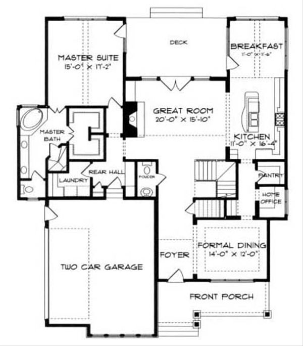 House Plan Design - European Floor Plan - Main Floor Plan #413-104