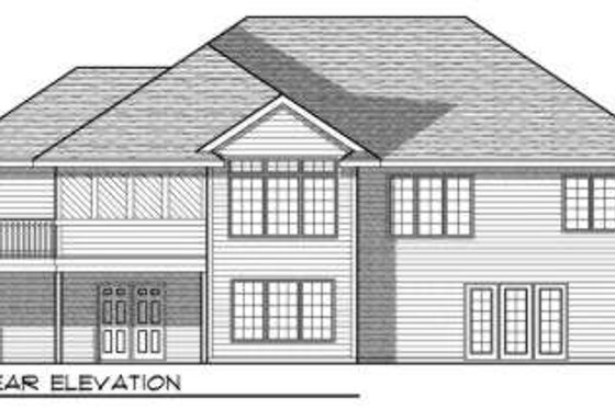 Exterior - Rear Elevation for Traditional House Plan #70-687 - 4 bed, 3 bath