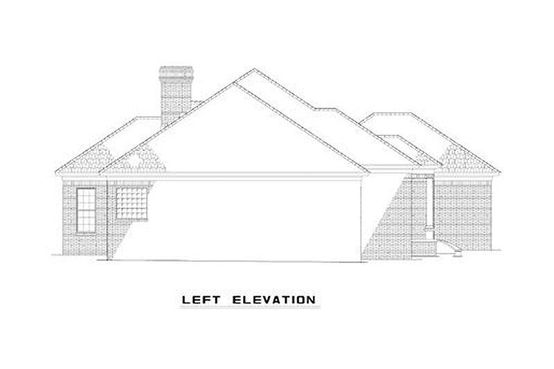 Dream House Plan - European style, southern traditional design, left elevation