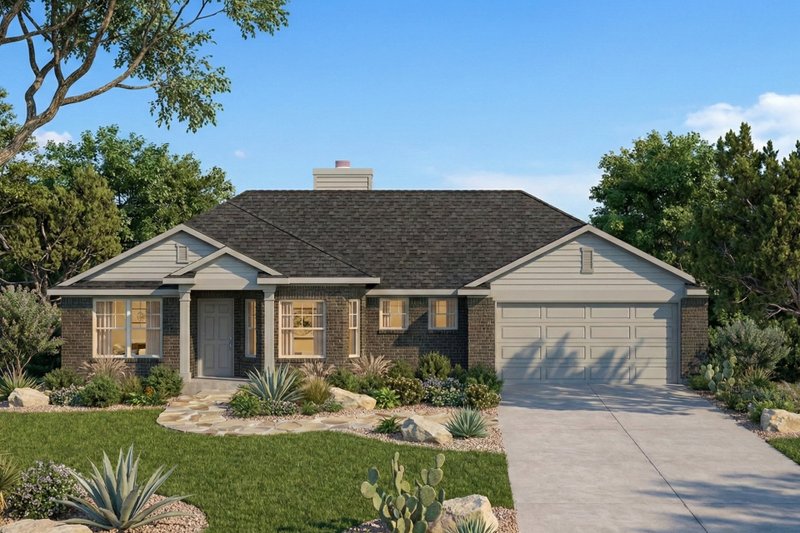 Dream House Plan - Exterior - Front Elevation 3 for Traditional House Plan #80-106 - 3 bed, 2 bath
