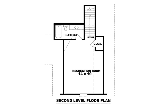 Floor Plan - Upper Floor for European House Plan #81-1547 - 3 bed, 2 bath