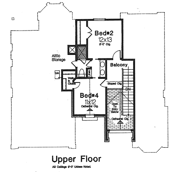 European Floor Plan - Upper Floor Plan #310-797