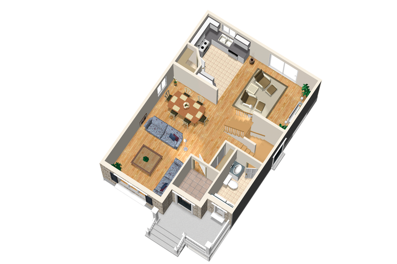 House Plan Design - Floor Plan - Main Floor 1 for Traditional House Plan #25-4473 - 3 bed, 1 bath