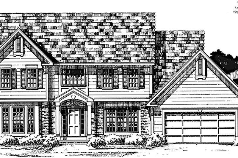 Architectural House Design - Colonial Exterior - Front Elevation Plan #1001-78