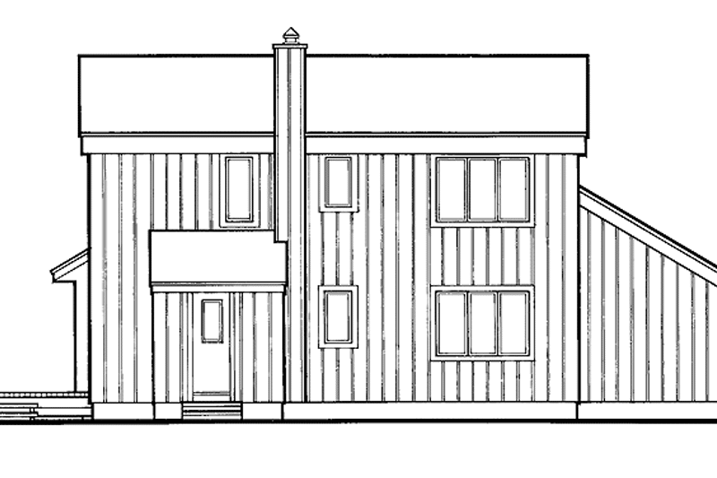 Home Plan - Exterior - Rear Elevation for Contemporary House Plan #456-78 - 3 bed, 2 bath