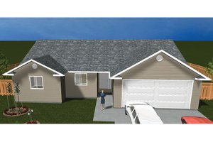 Ranch Exterior - Front Elevation Plan #1060-36