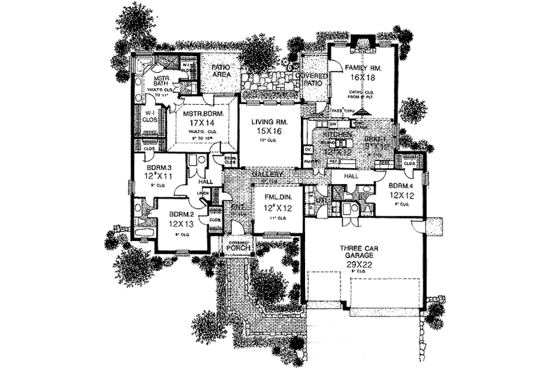 Architectural House Design - Floor Plan - Main Floor for European House Plan #310-845 - 4 bed, 3 bath