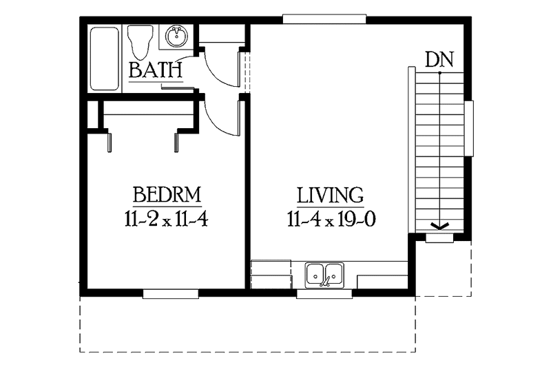 Dream House Plan - Floor Plan - Upper Floor for Craftsman House Plan #132-273 - 1 bed, 1 bath