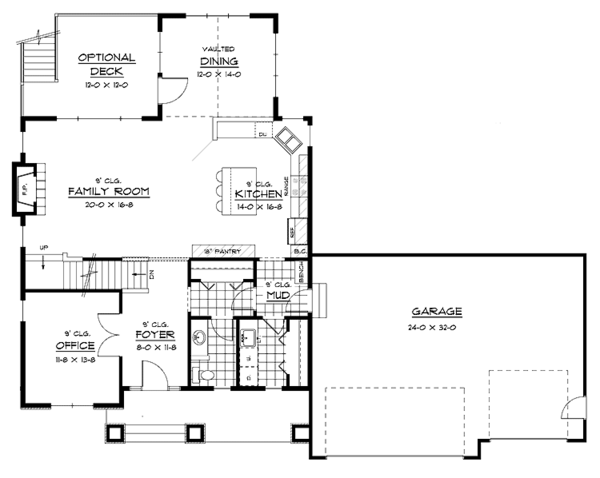 House Plan Design - European Floor Plan - Main Floor Plan #51-619