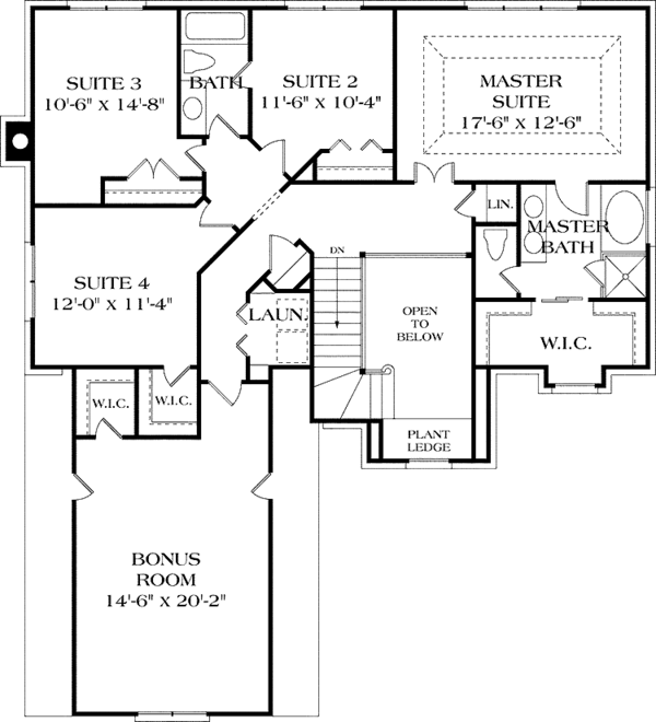 House Plan Design - Traditional Floor Plan - Upper Floor Plan #453-343