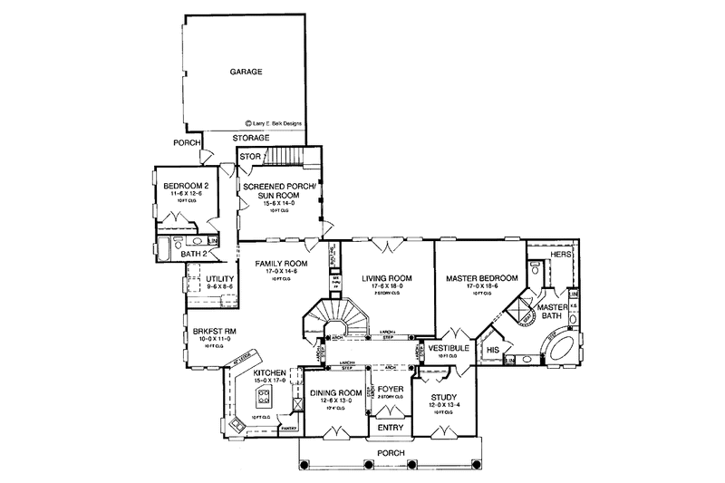 Home Plan - Floor Plan - Main Floor for Country House Plan #952-122 - 5 bed, 4 bath