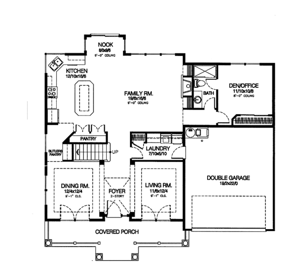 House Plan Design - Country Floor Plan - Main Floor Plan #997-9