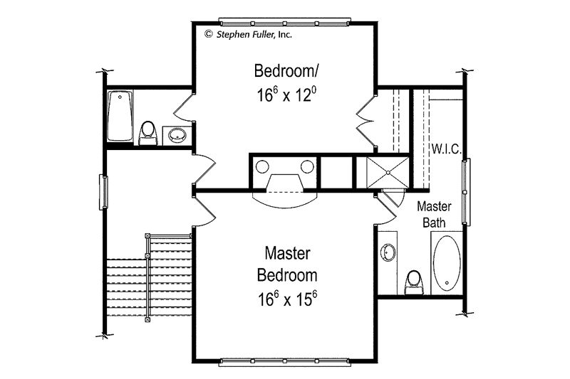 Home Plan - Floor Plan - Upper Floor for Craftsman House Plan #429-427 - 3 bed, 3 bath