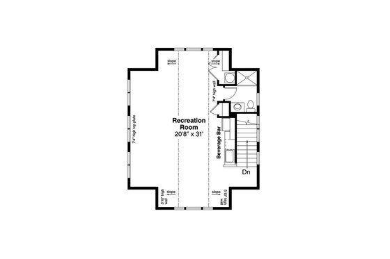Floor Plan - Upper Floor for Country House Plan #124-1100, 1 bath