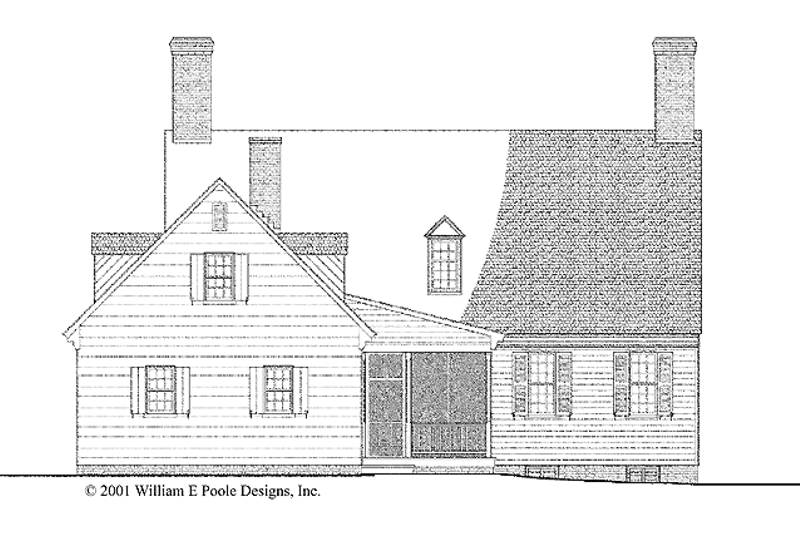 Architectural House Design - Exterior - Rear Elevation for Colonial House Plan #137-355 - 4 bed, 3 bath