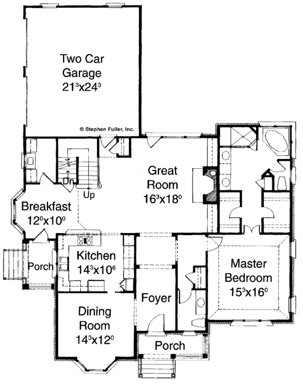 Home Plan - Colonial Floor Plan - Main Floor Plan #429-170