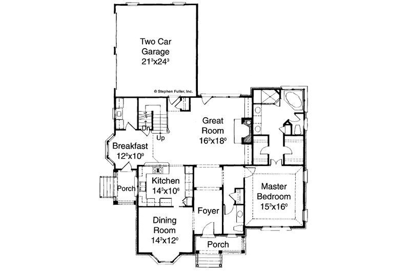 Home Plan - Floor Plan - Main Floor for Colonial House Plan #429-170 - 3 bed, 2.5 bath