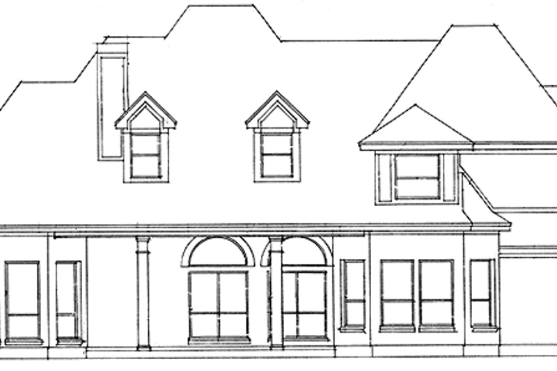 House Blueprint - Exterior - Rear Elevation for Country House Plan #974-50 - 4 bed, 3 bath