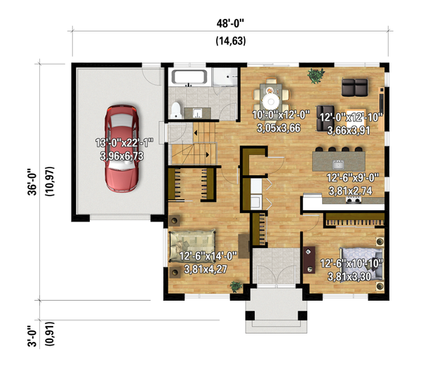 Contemporary Floor Plan - Main Floor Plan #25-5032