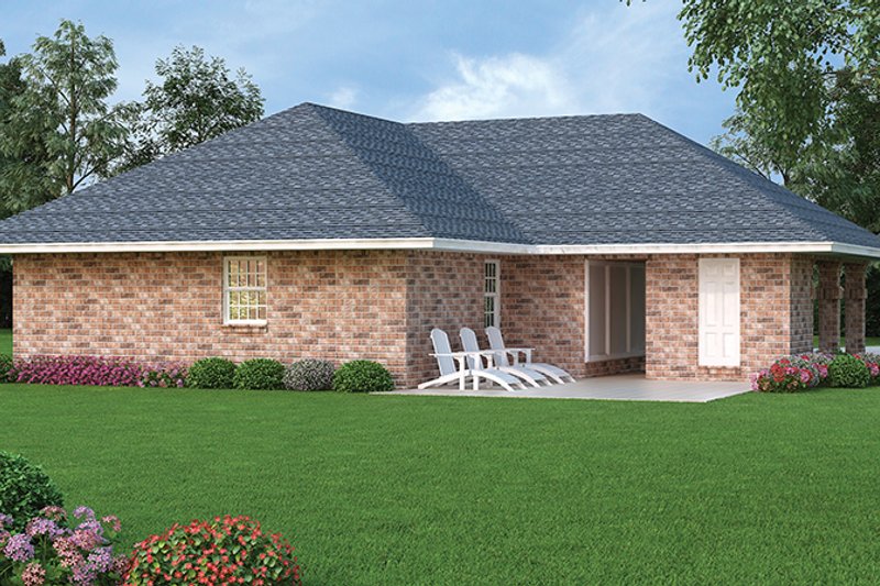 Home Plan - Exterior - Rear Elevation 1 for European House Plan #45-560 - 4 bed, 2 bath