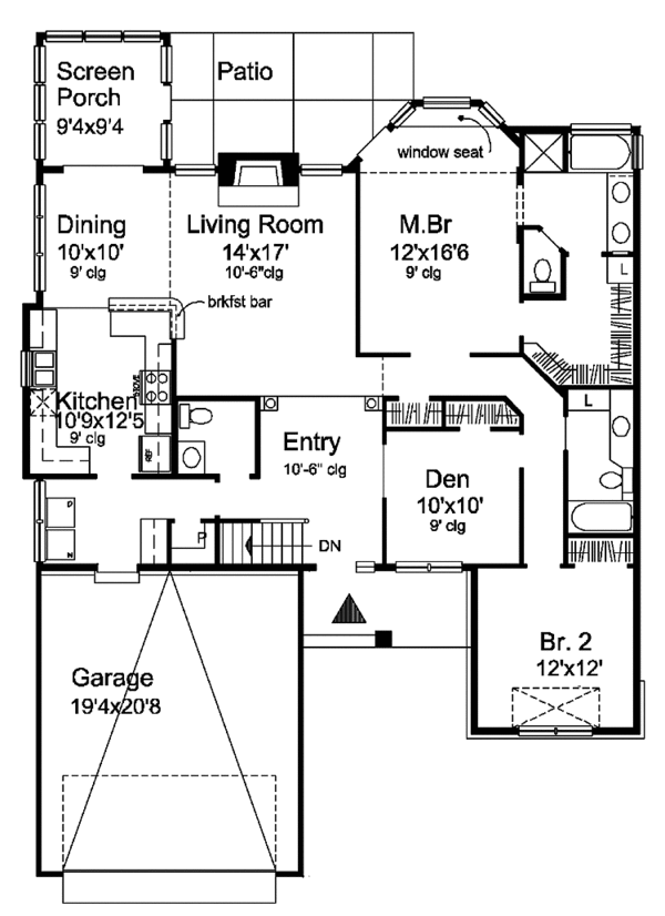 House Design - Ranch Floor Plan - Main Floor Plan #320-827