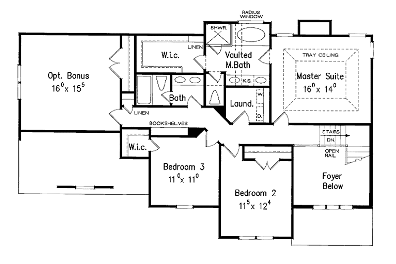 House Blueprint - Floor Plan - Upper Floor for Country House Plan #927-881 - 4 bed, 3 bath