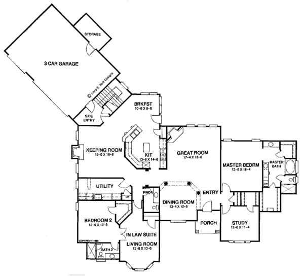 House Plan Design - Traditional Floor Plan - Main Floor Plan #952-32
