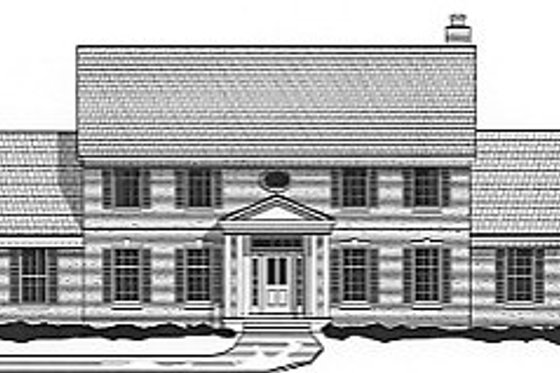 Exterior - Front Elevation for Colonial House Plan #67-455 - 4 bed, 3.5 bath