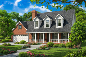 Colonial Exterior - Front Elevation Plan #17-224