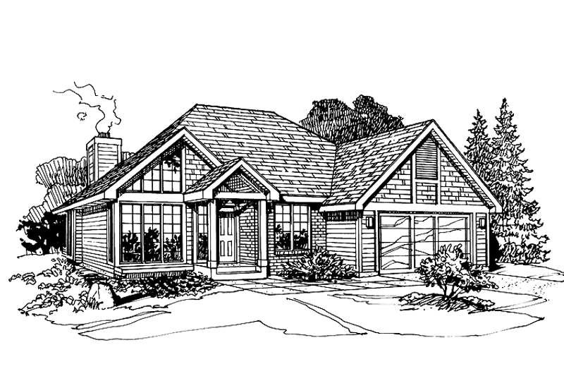 Home Plan - Exterior - Front Elevation 3 for Ranch House Plan #320-717 - 2 bed, 2 bath