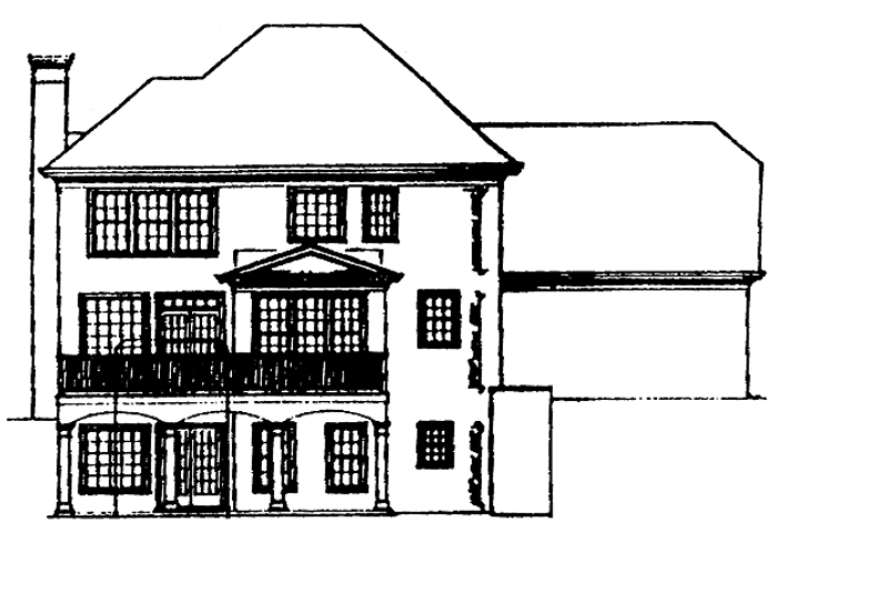 Home Plan - Exterior - Rear Elevation for Colonial House Plan #429-110 - 3 bed, 2.5 bath