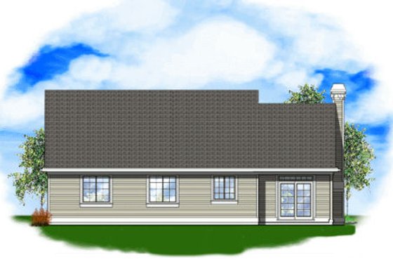 Exterior - Rear Elevation for Traditional House Plan #48-121 - 3 bed, 2 bath