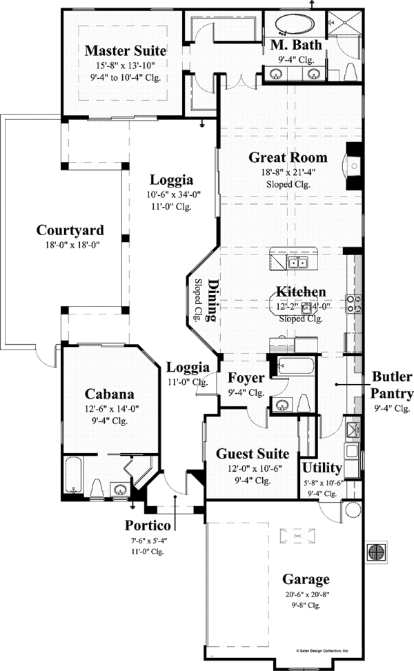 Mediterranean Floor Plan - Main Floor Plan #930-433